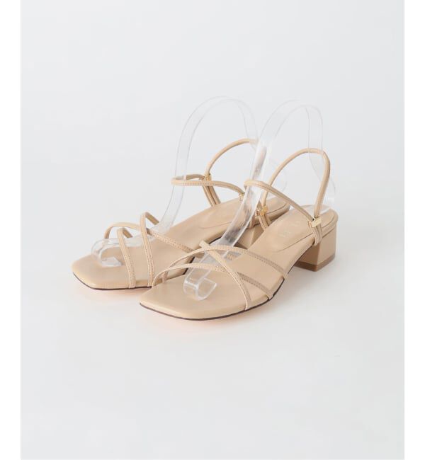  「《予約》3.5cmスクエア2WAYサンダル」|サンダル|ベージュ