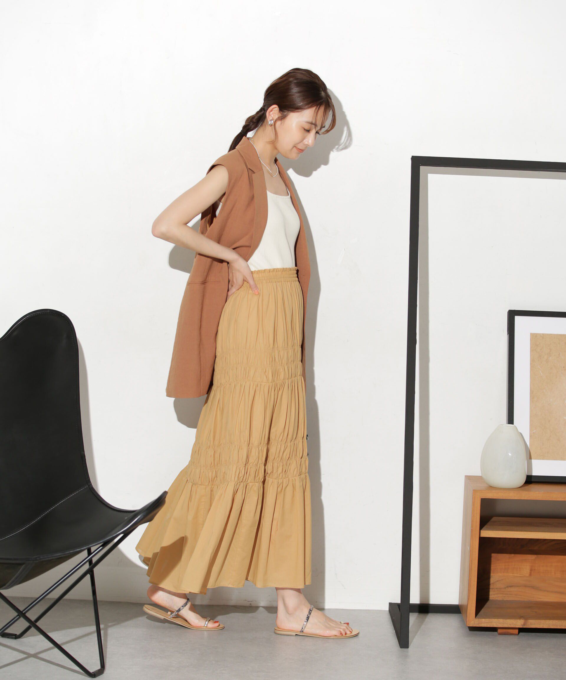 nano･universe「ティアードギャザースカート」|スカート|