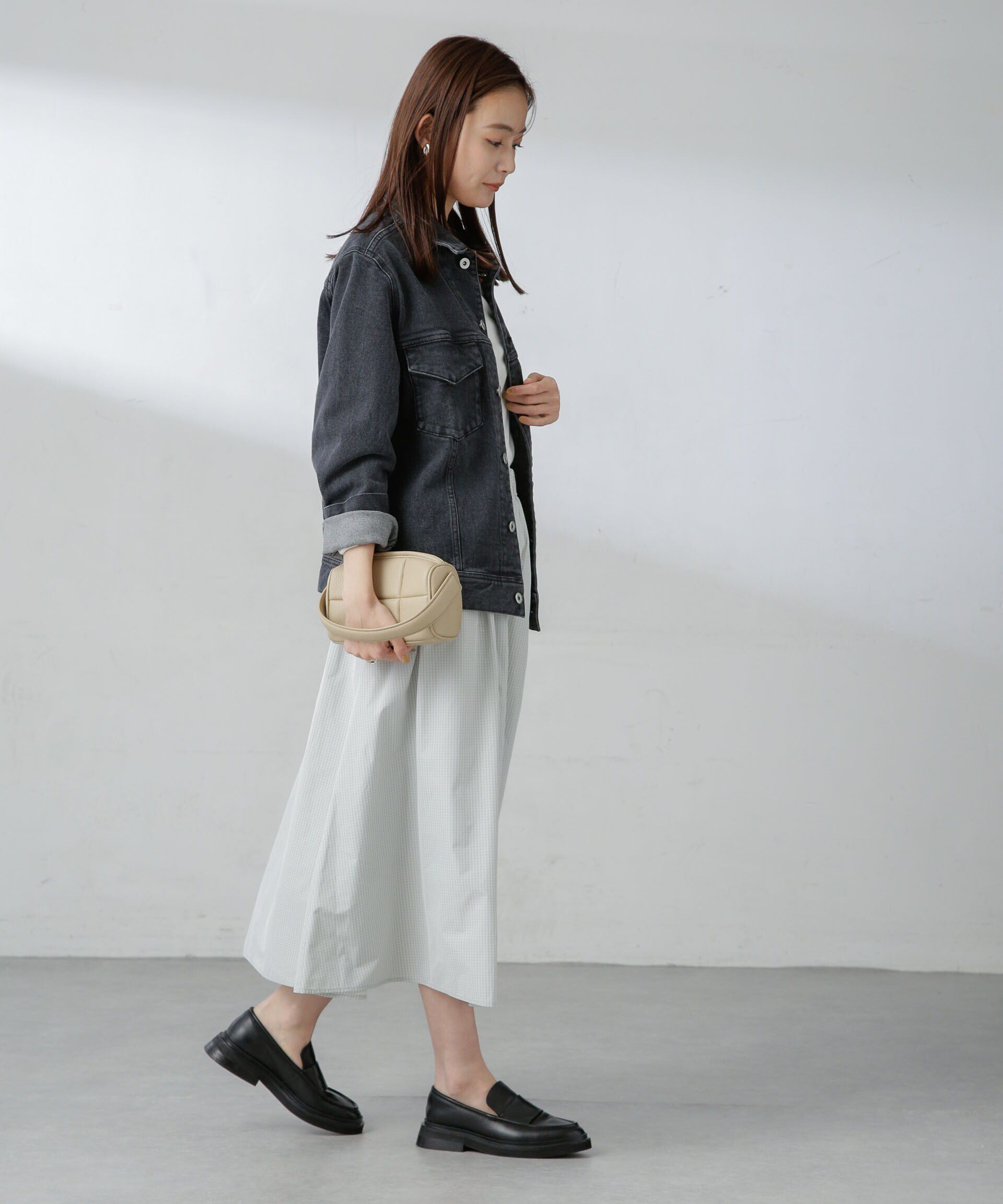 nano･universe「ギャザーボリュームチェックスカート」|スカート|