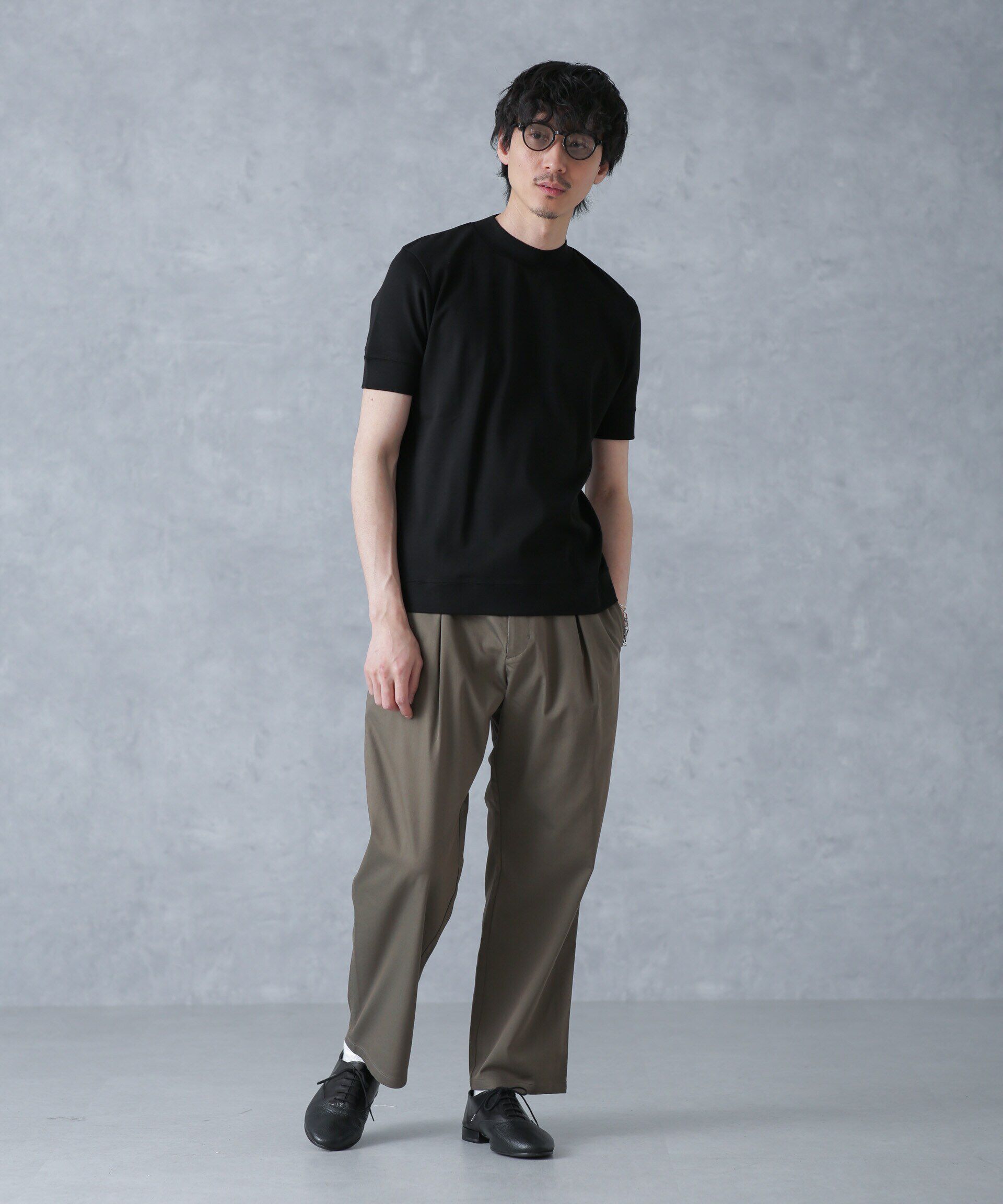 nano･universe「「FORMAL JERSEY」モックネックカットソー半袖」|Tシャツ・カットソー|