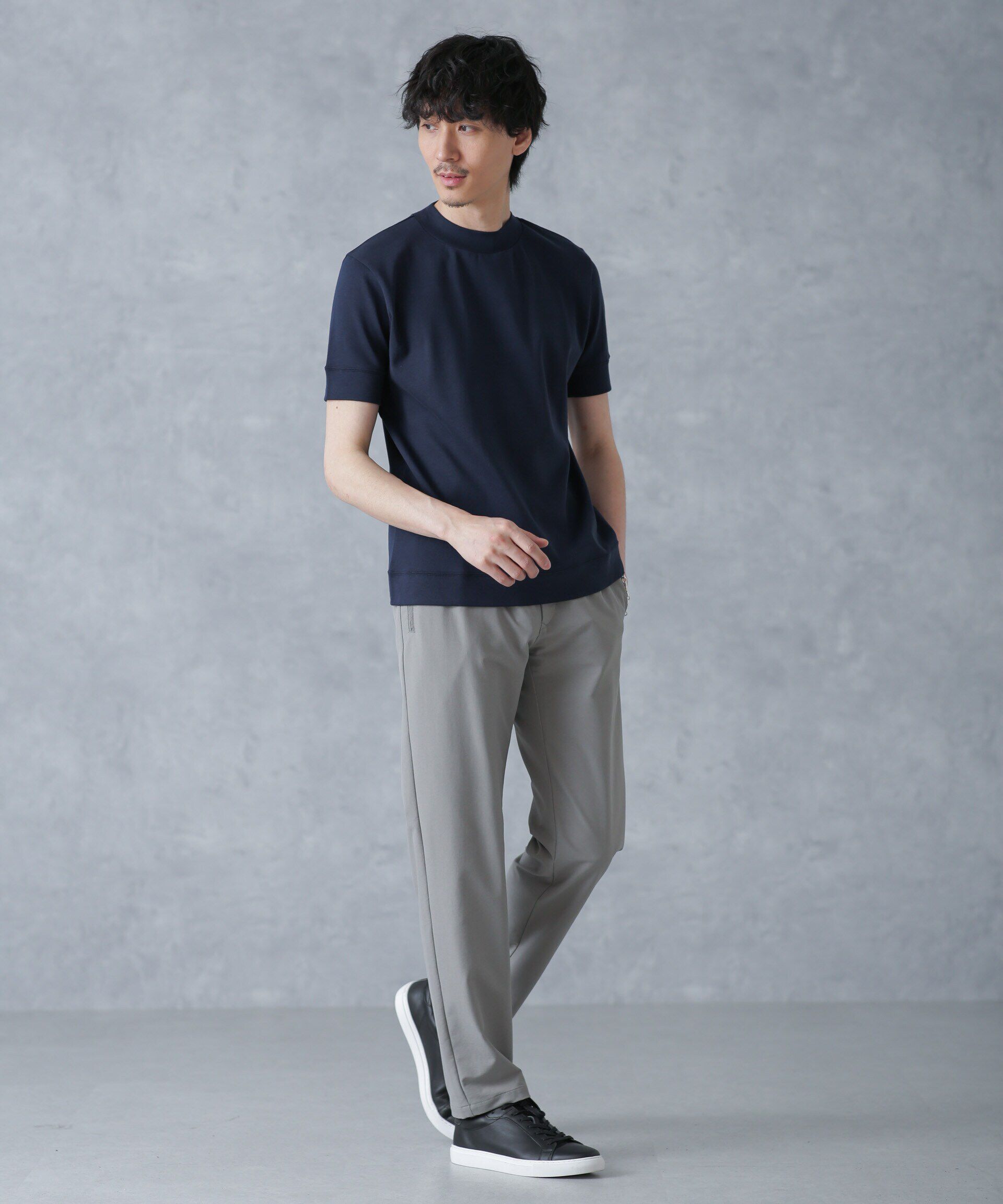 nano･universe「「FORMAL JERSEY」モックネックカットソー半袖」|Tシャツ・カットソー|