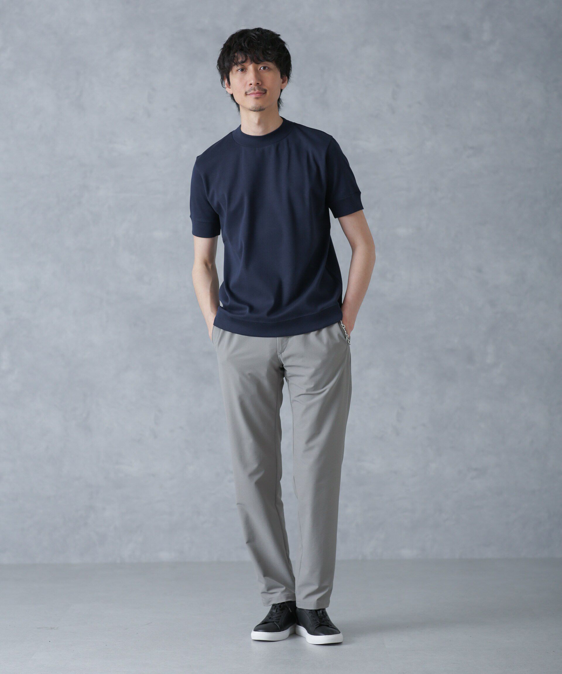 nano･universe「「FORMAL JERSEY」モックネックカットソー半袖」|Tシャツ・カットソー|