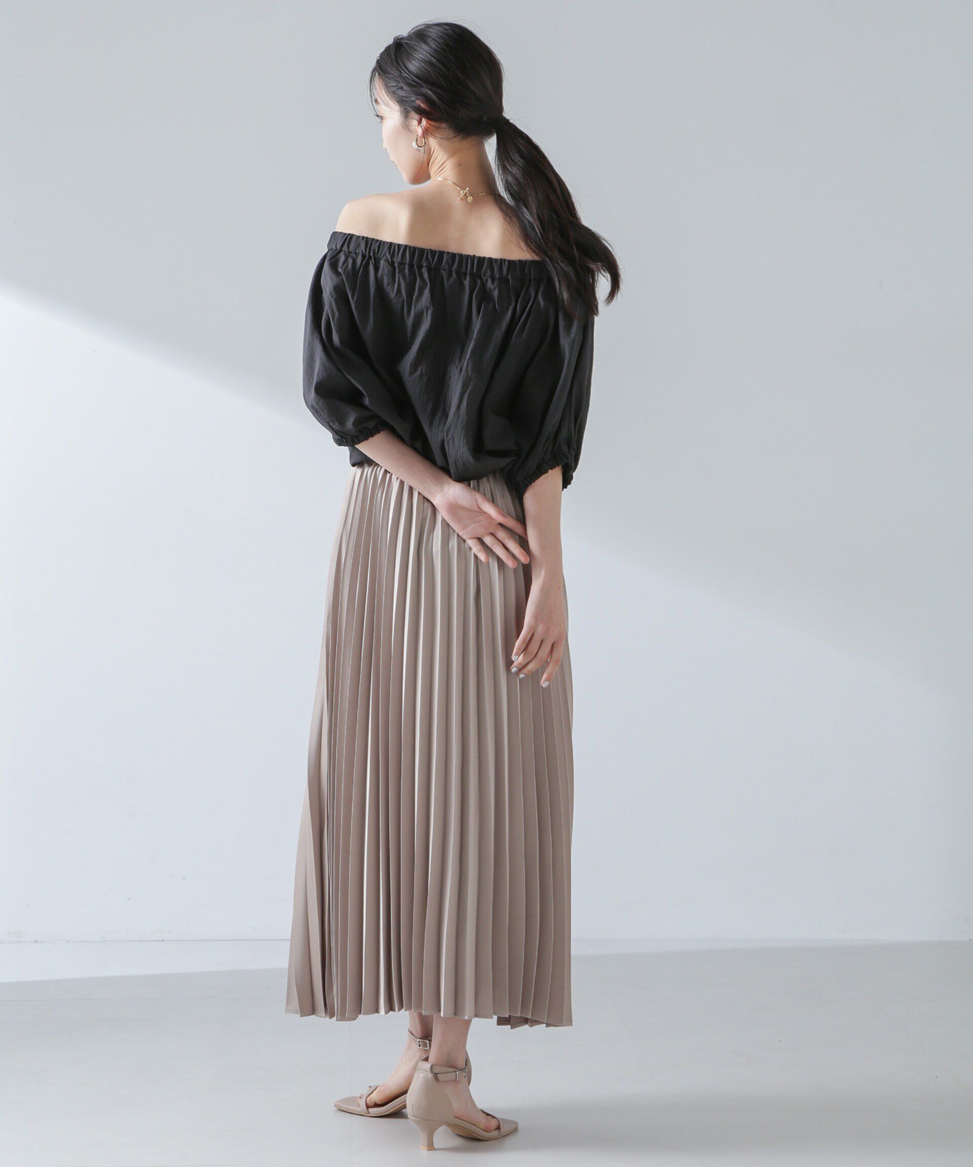 nano･universe「ナイロンタッサーオフショルダーブラウス(セットアップ可）」|シャツ・ブラウス|