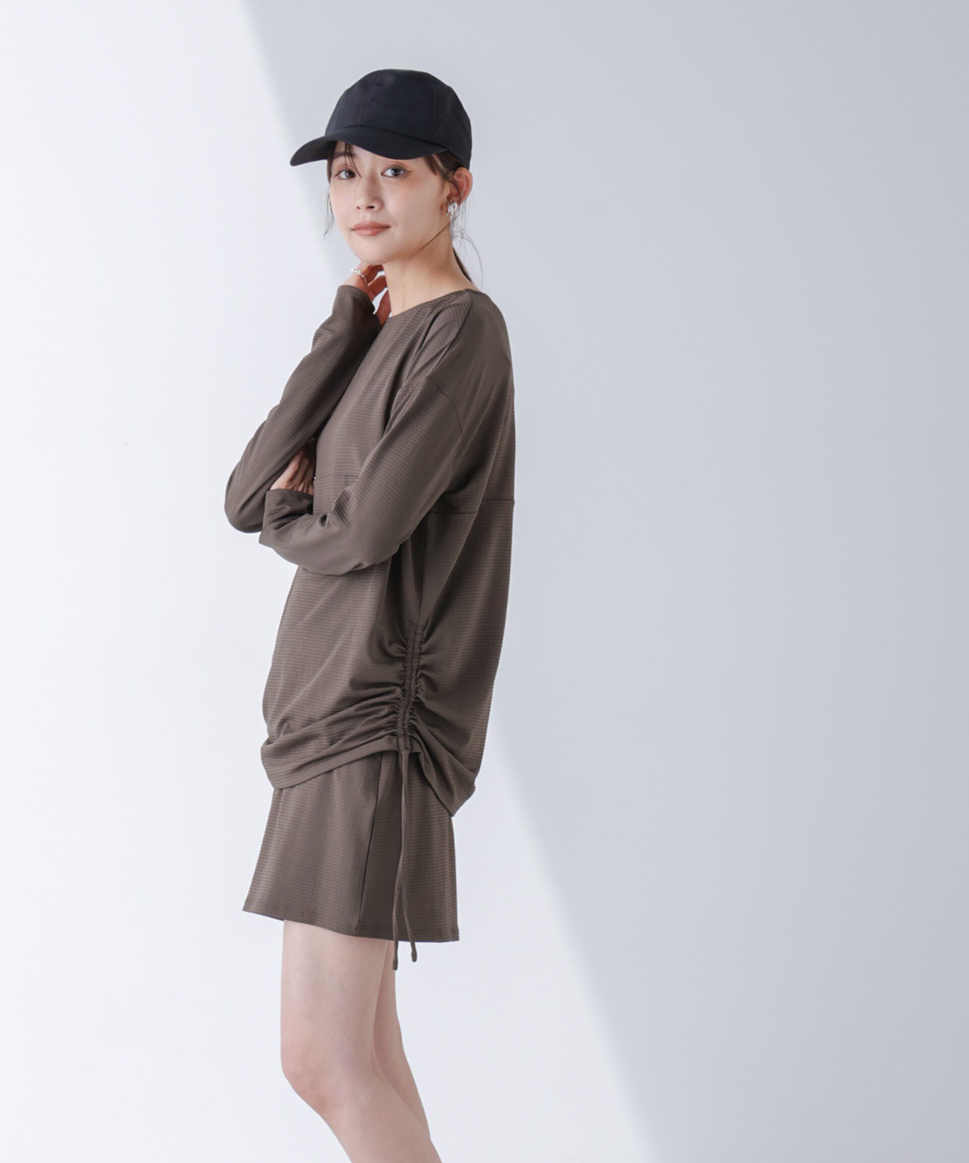 nano･universe「WATERSIDE&DAILYWEAR/ラッシュガードセット」|ワンピース|カーキ