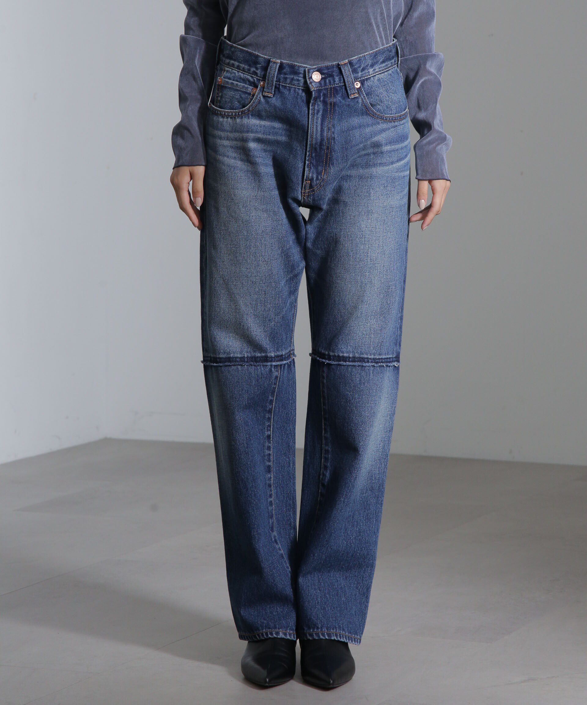 nano･universe「リメイク風ワイドストレートパンツ」|チノ|