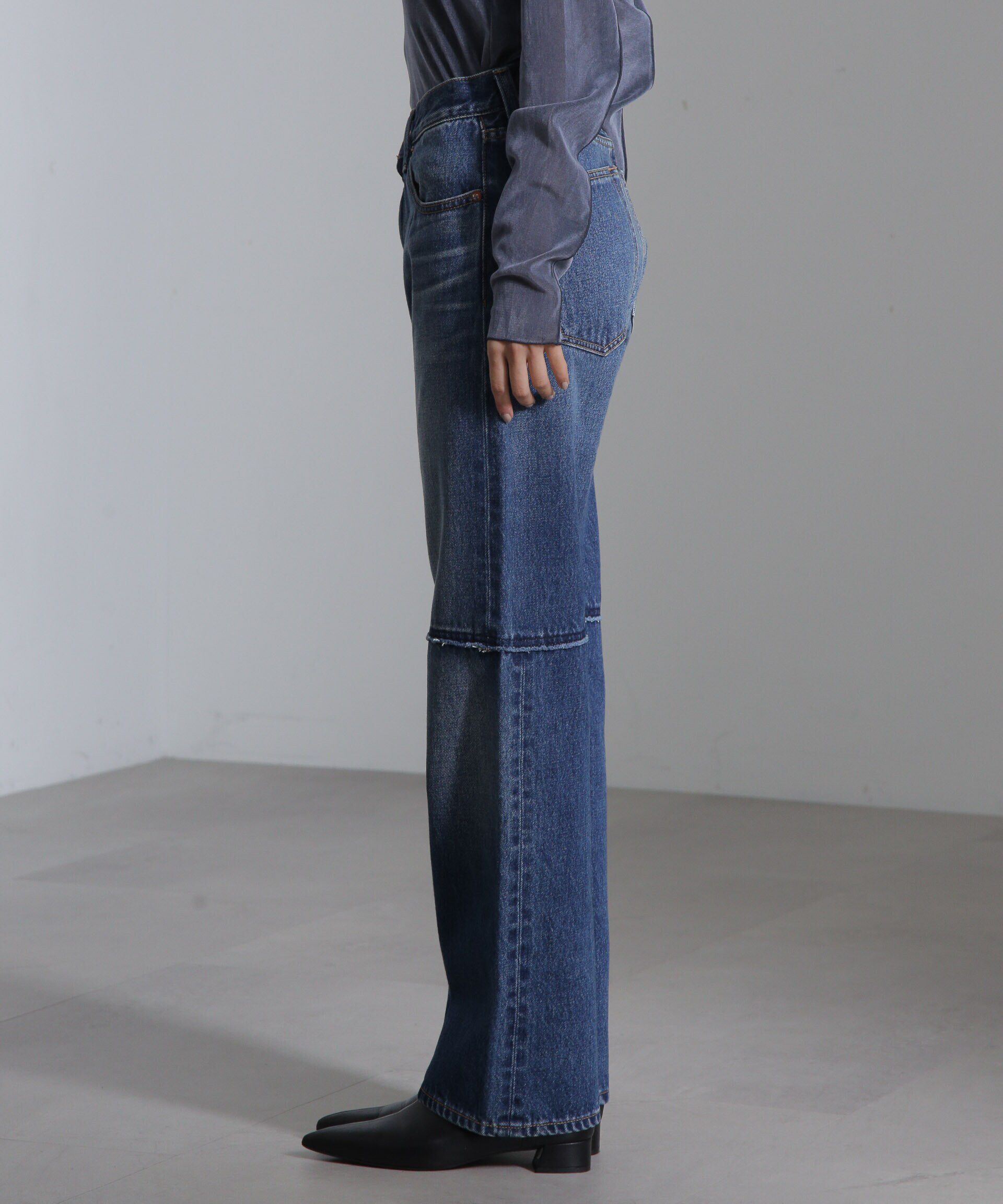 nano･universe「リメイク風ワイドストレートパンツ」|チノ|