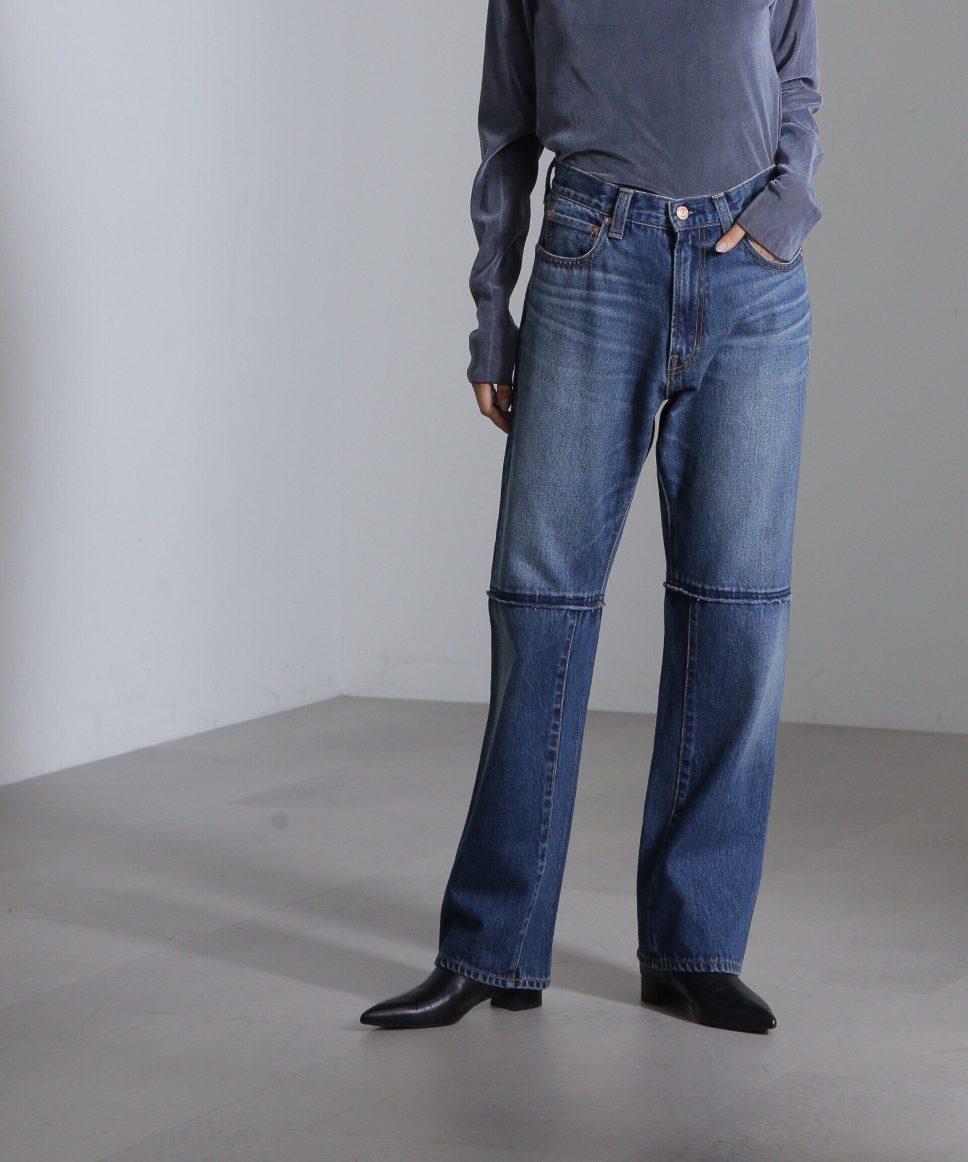 nano･universe「リメイク風ワイドストレートパンツ」|チノ|