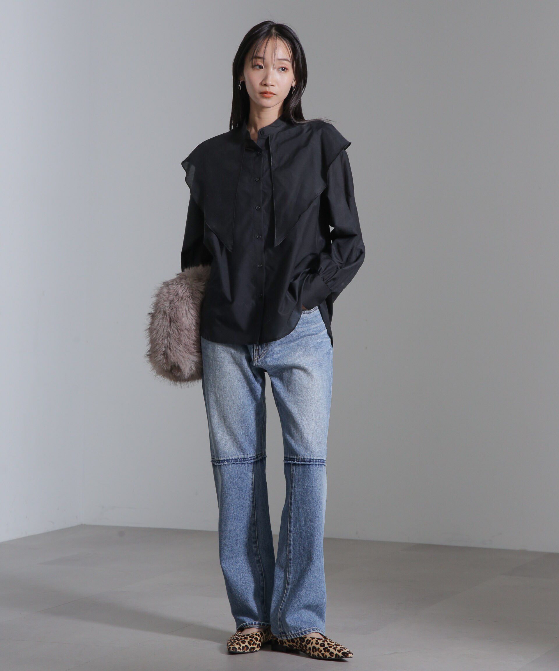 nano･universe「リメイク風ワイドストレートパンツ」|チノ|