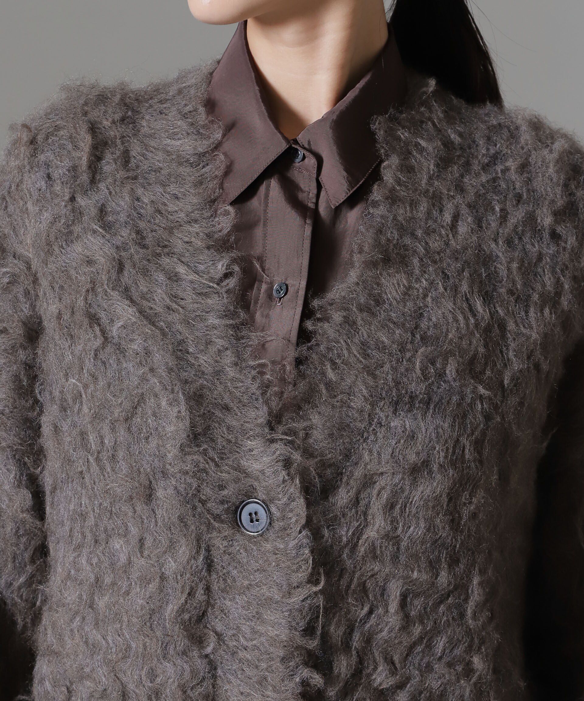 nano･universe「ロングシャギーニットカーディガン」|ニット・セーター|