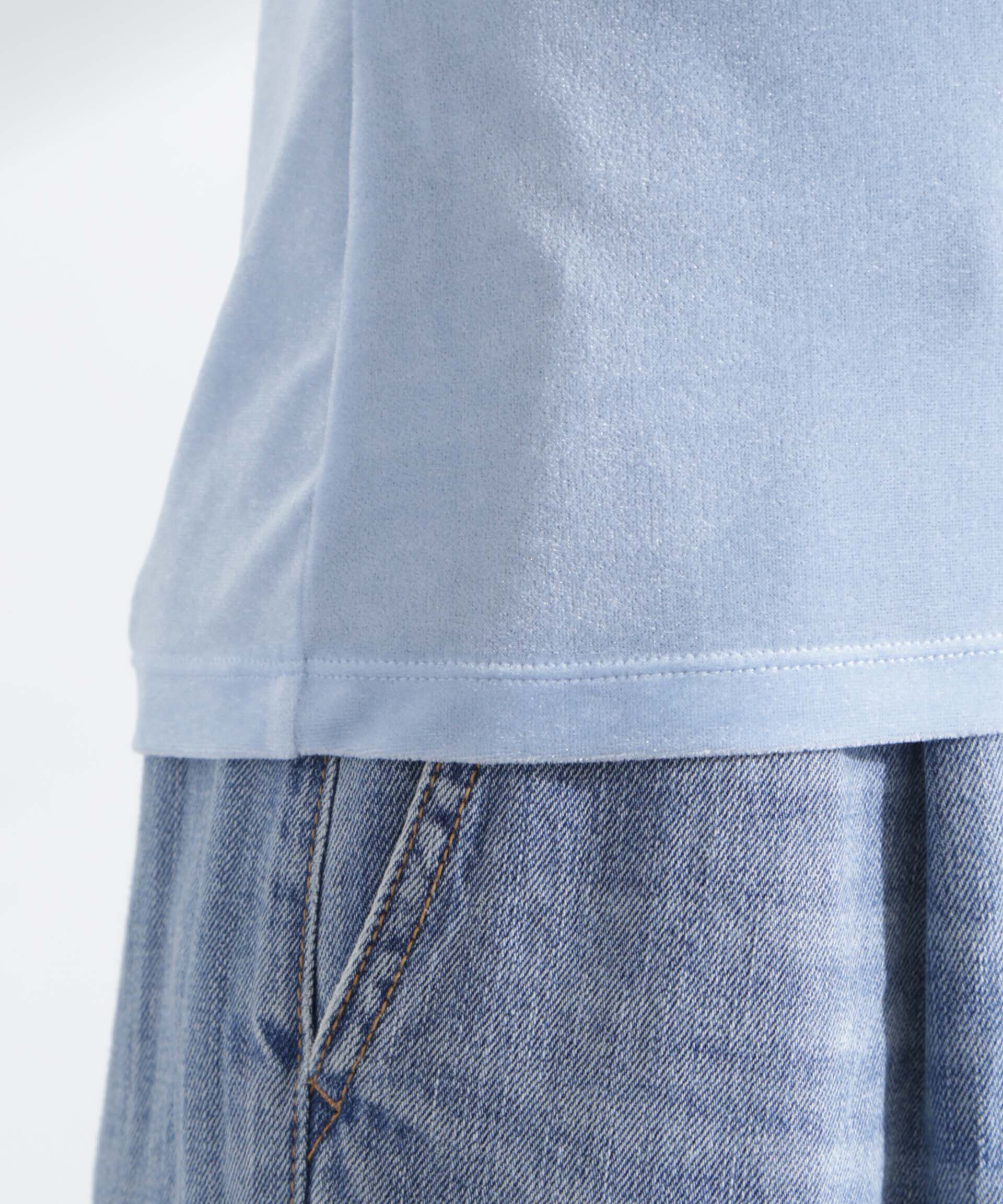 nano･universe「シアーベロアバックオープン5分袖Tシャツ」|Tシャツ・カットソー|