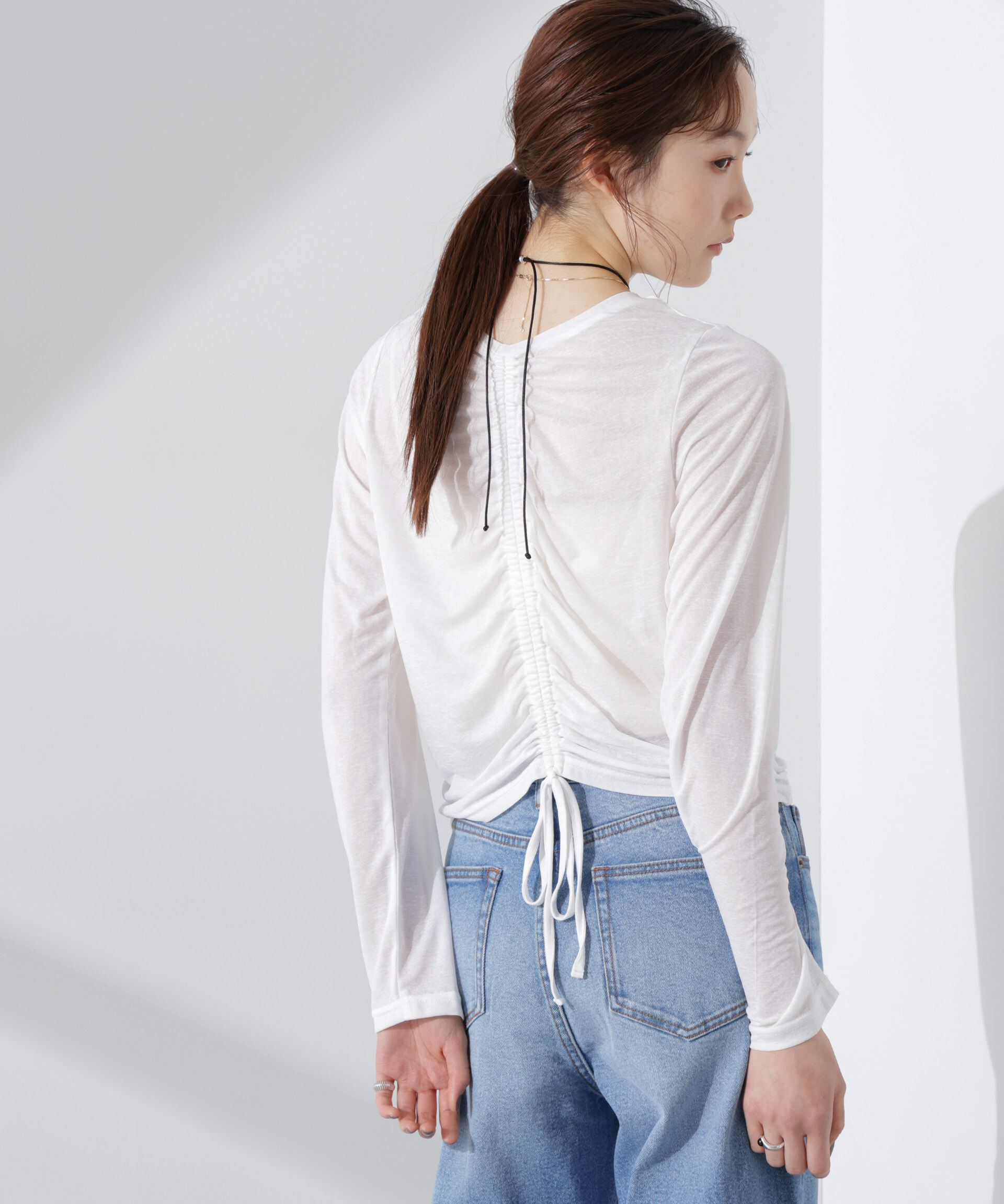 nano･universe「前後2wayフロントシャーリングトップス」|Tシャツ・カットソー|