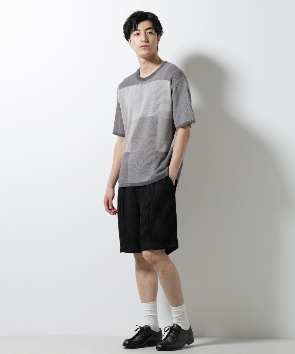 nano･universe「ジャガードニットソーショートパンツ（セットアップ可）」|チノ|