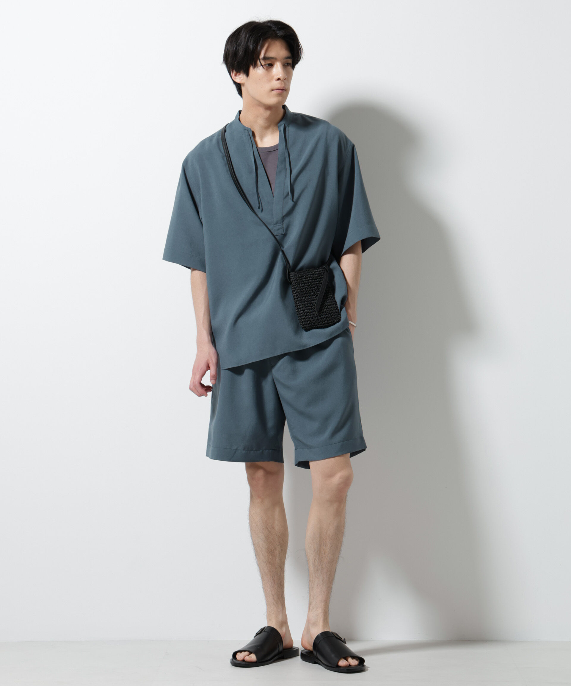 nano･universe「メランジドライイージーショートパンツ（セットアップ可）」|チノ|