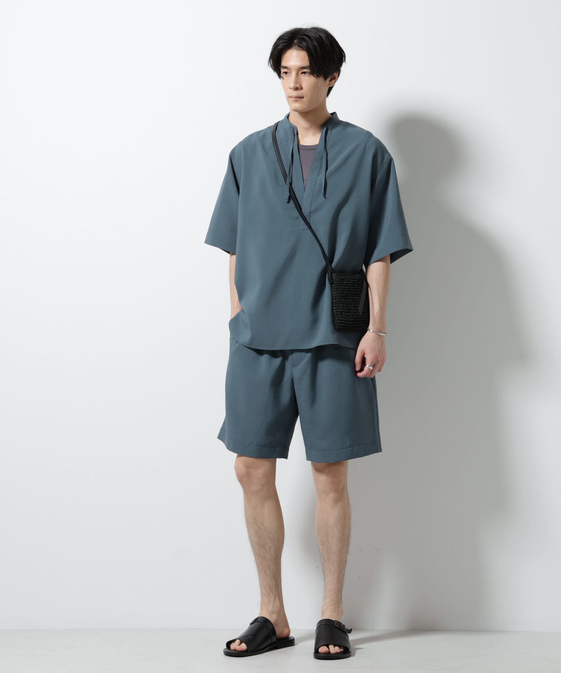 nano･universe「メランジドライイージーショートパンツ（セットアップ可）」|チノ|