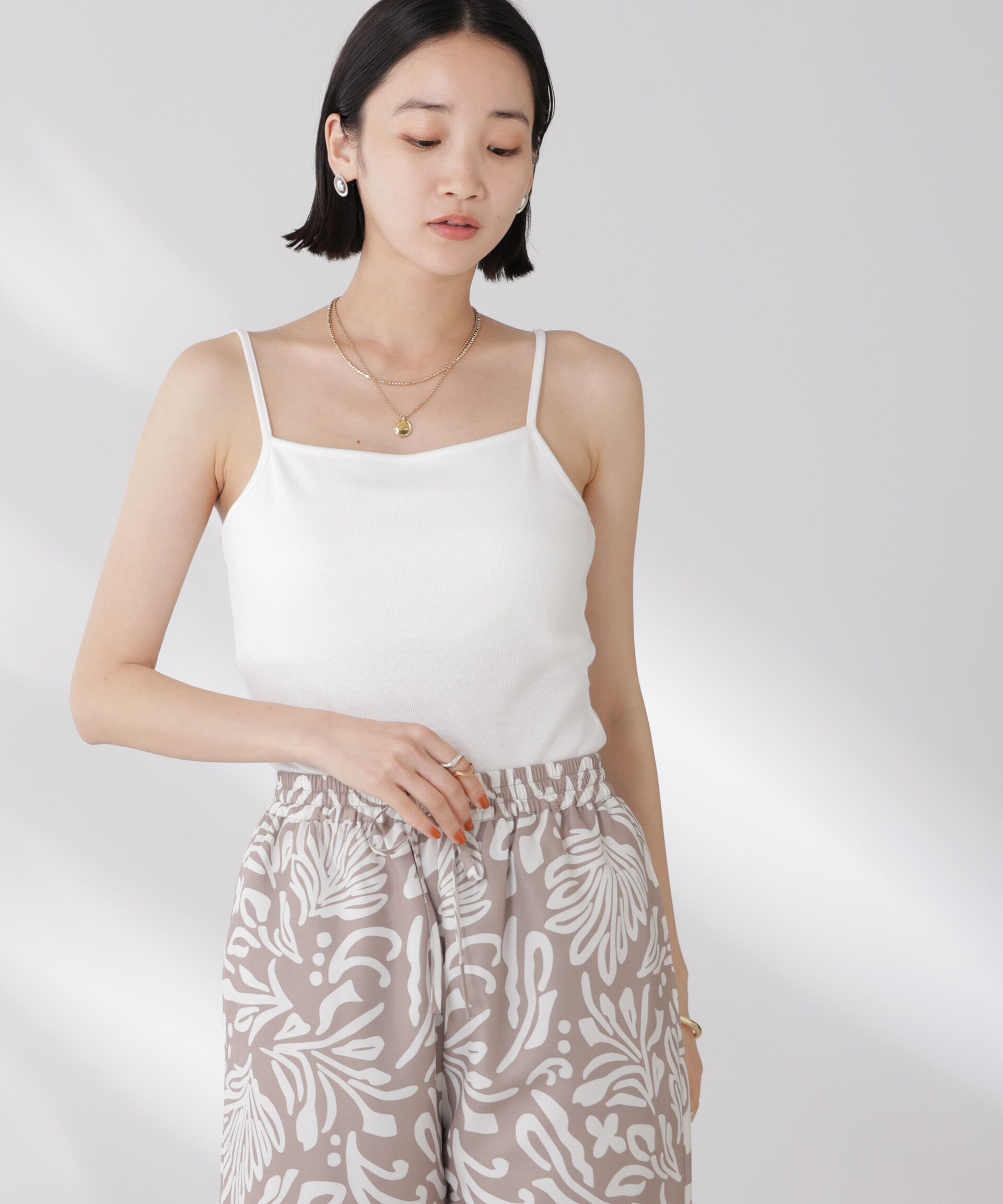 nano･universe「抗菌防臭・接触冷感機能 カップ付きキャミソール」|Tシャツ・カットソー|