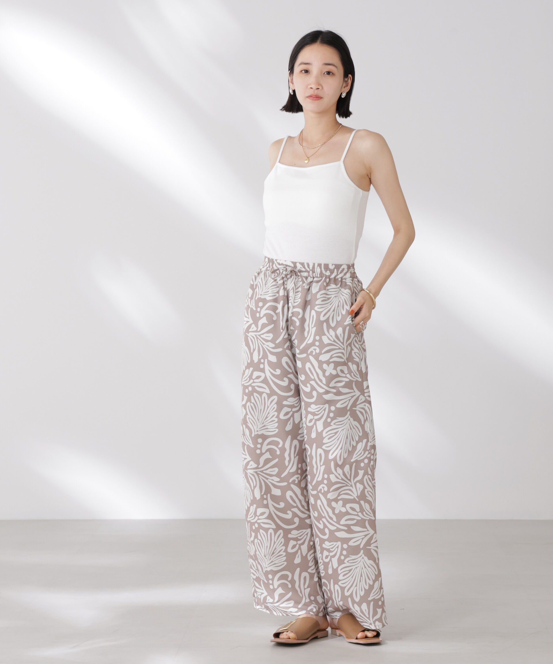 nano･universe「抗菌防臭・接触冷感機能 カップ付きキャミソール」|Tシャツ・カットソー|