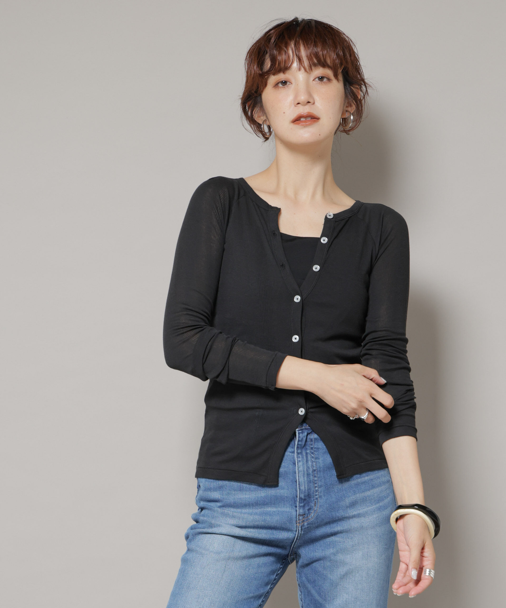 nano･universe「Robert P. Miller/Light Prib Cardigan」|Tシャツ・カットソー|