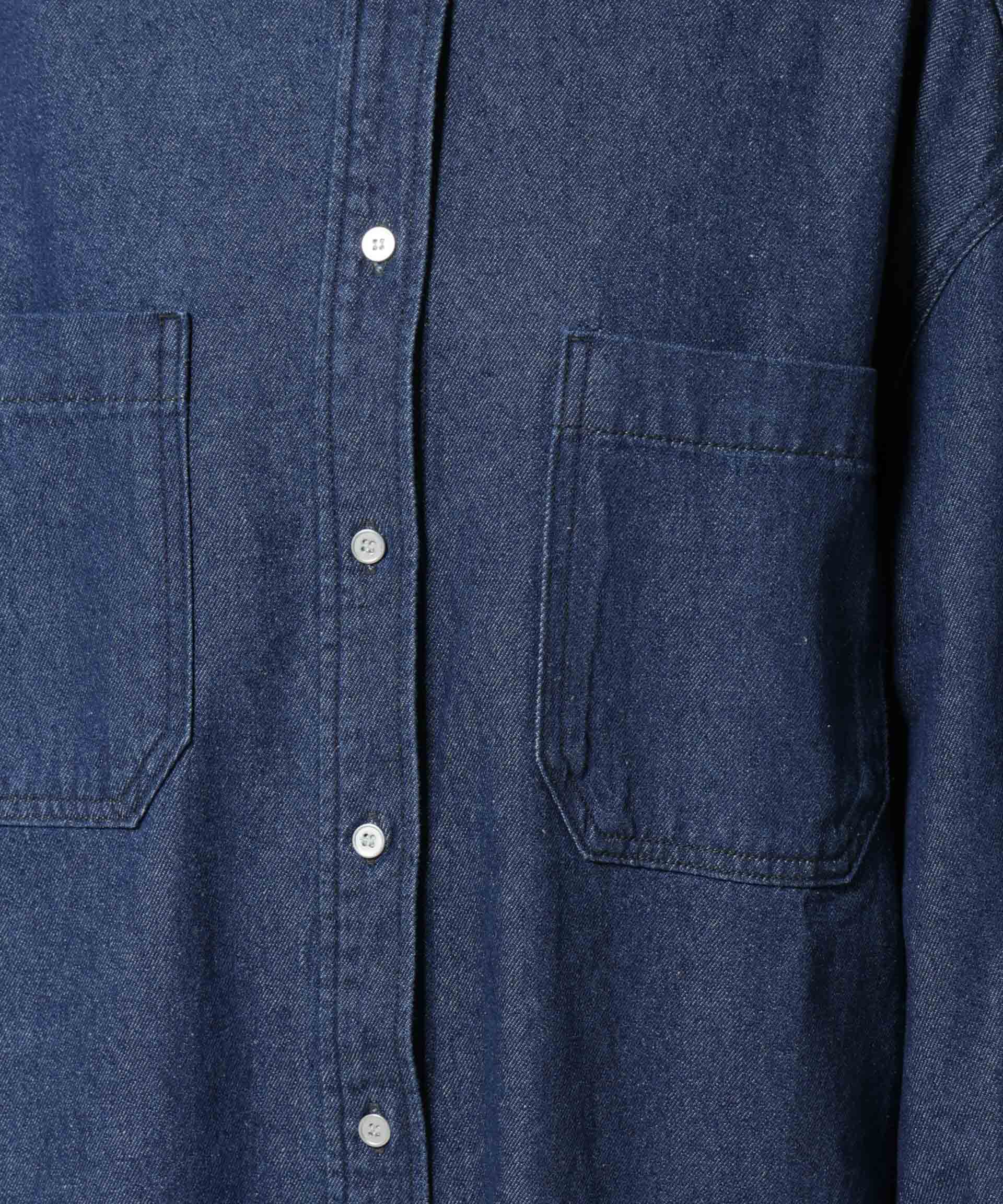 nano･universe「刺繍入りデニムワイドシャツ(セットアップ可)」|シャツ・ブラウス|