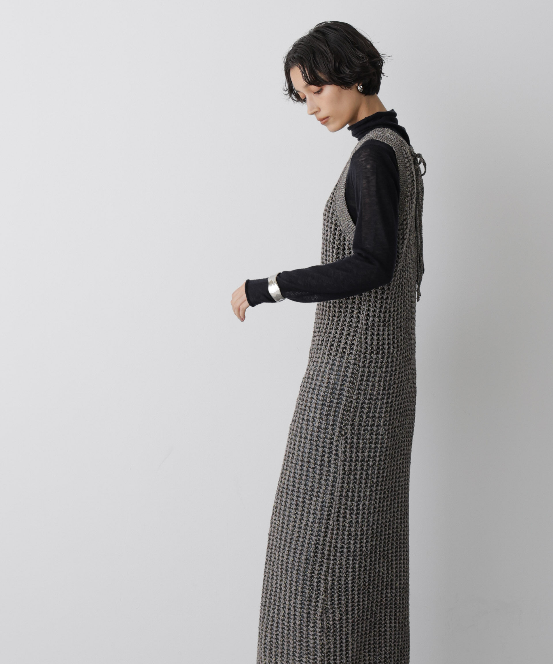 nano･universe「「STEVELOUR」シャイニーレースニットワンピース」|ニット・セーター|