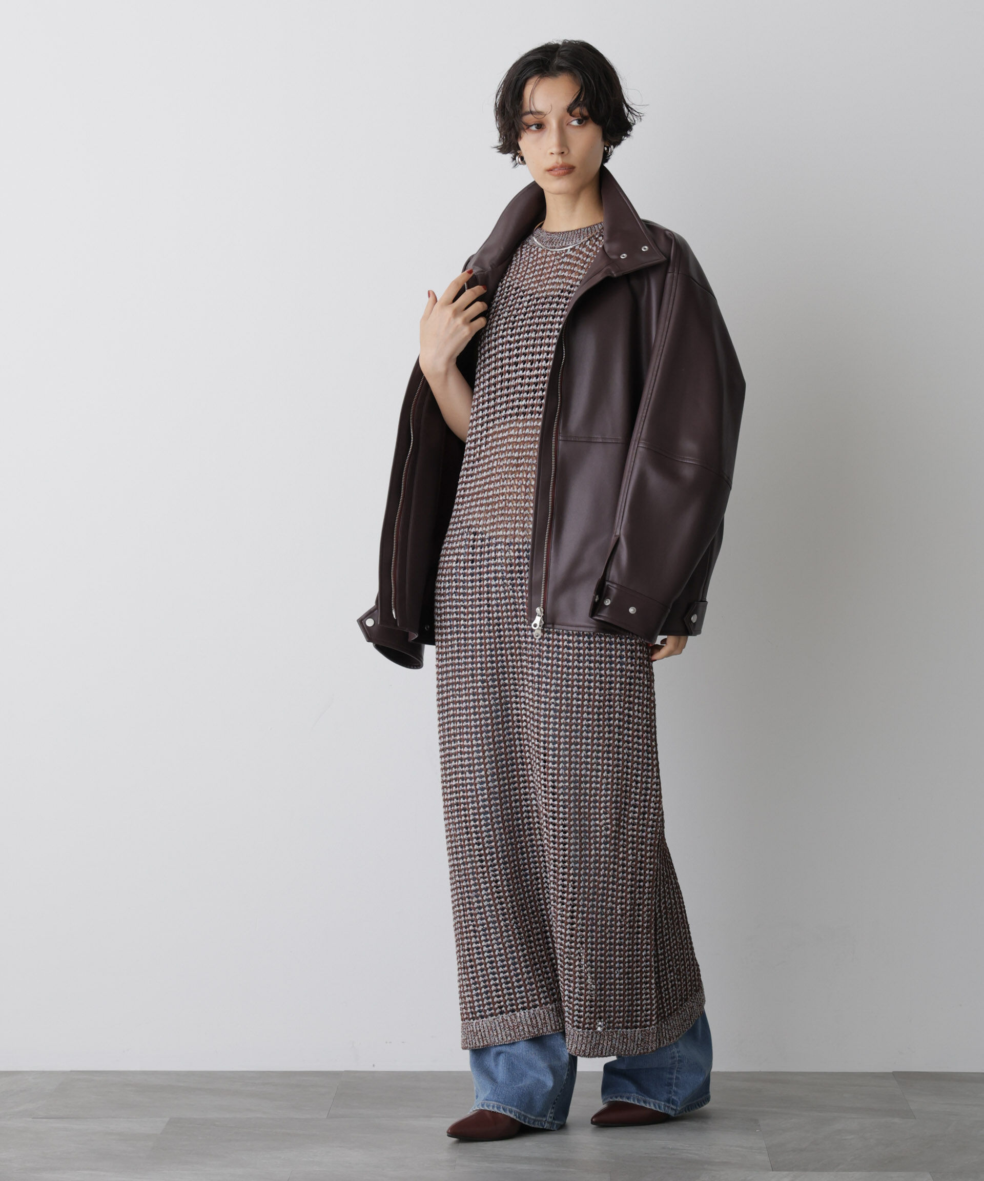 nano･universe「「STEVELOUR」シャイニーレースニットワンピース」|ニット・セーター|