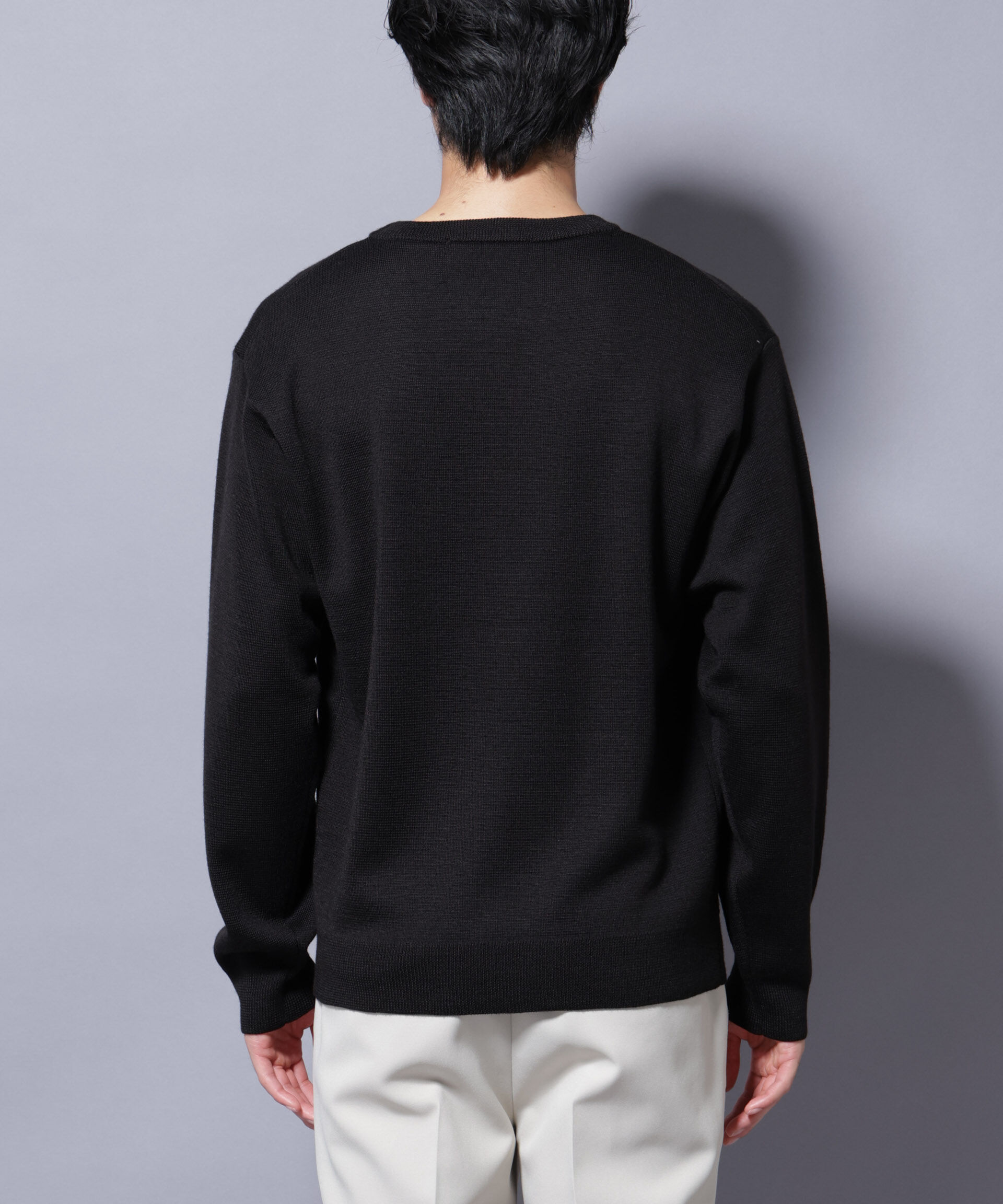 nano･universe「タスマニアウールミックス ミラノリブリラックスクルーネックニット」|ニット・セーター|