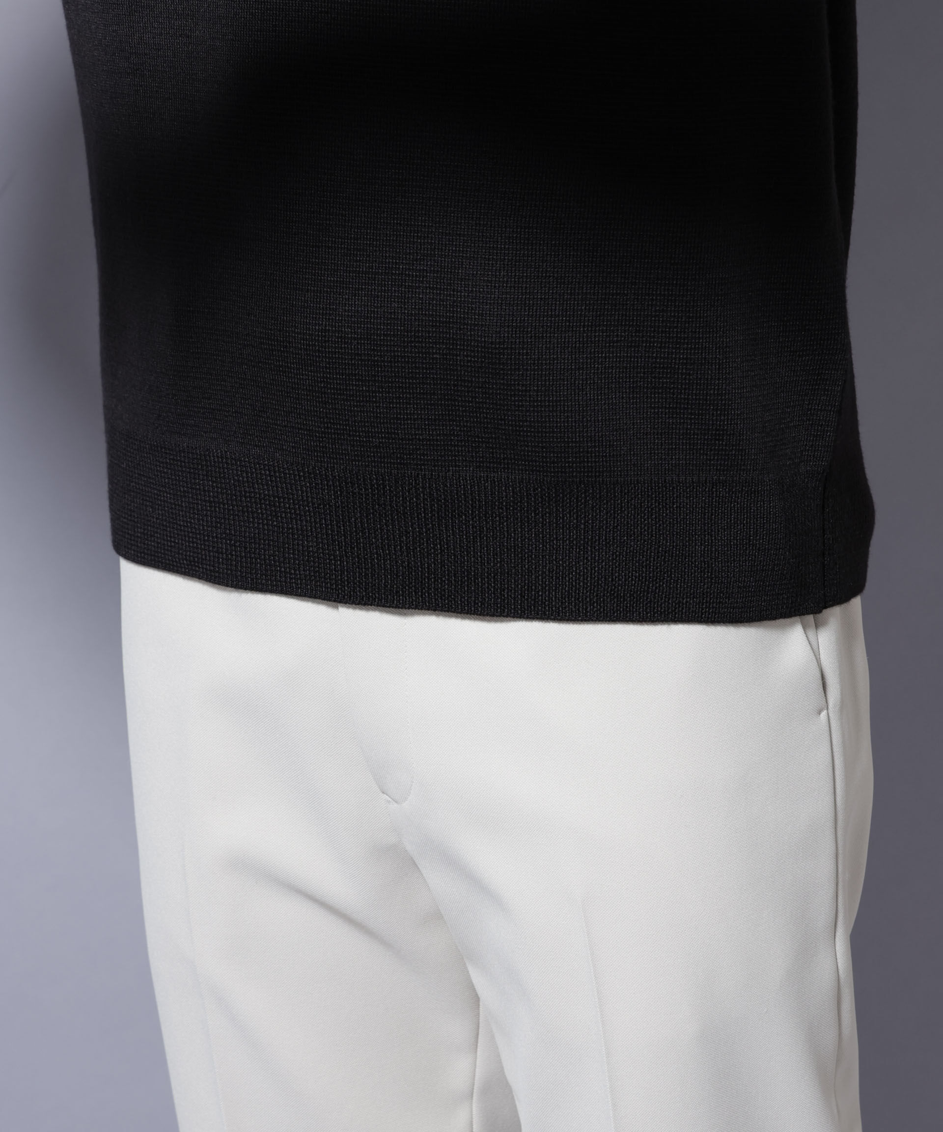 nano･universe「タスマニアウールミックス ミラノリブリラックスクルーネックニット」|ニット・セーター|