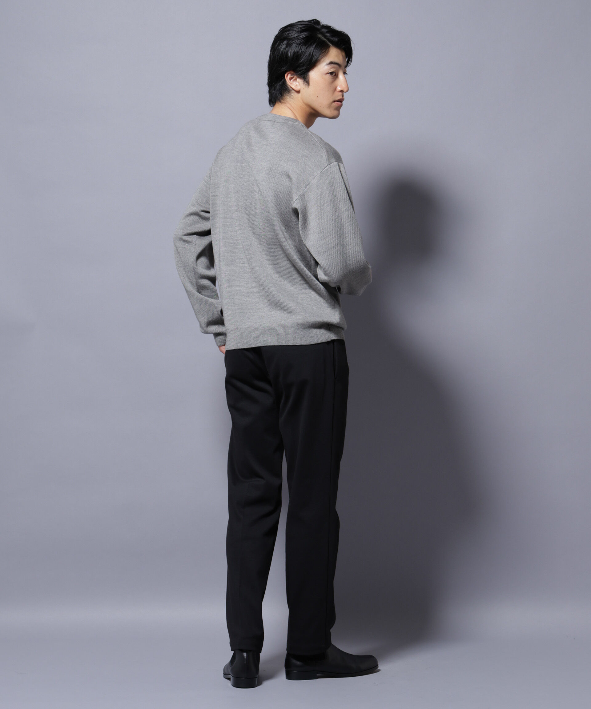 nano･universe「タスマニアウールミックス ミラノリブリラックスクルーネックニット」|ニット・セーター|