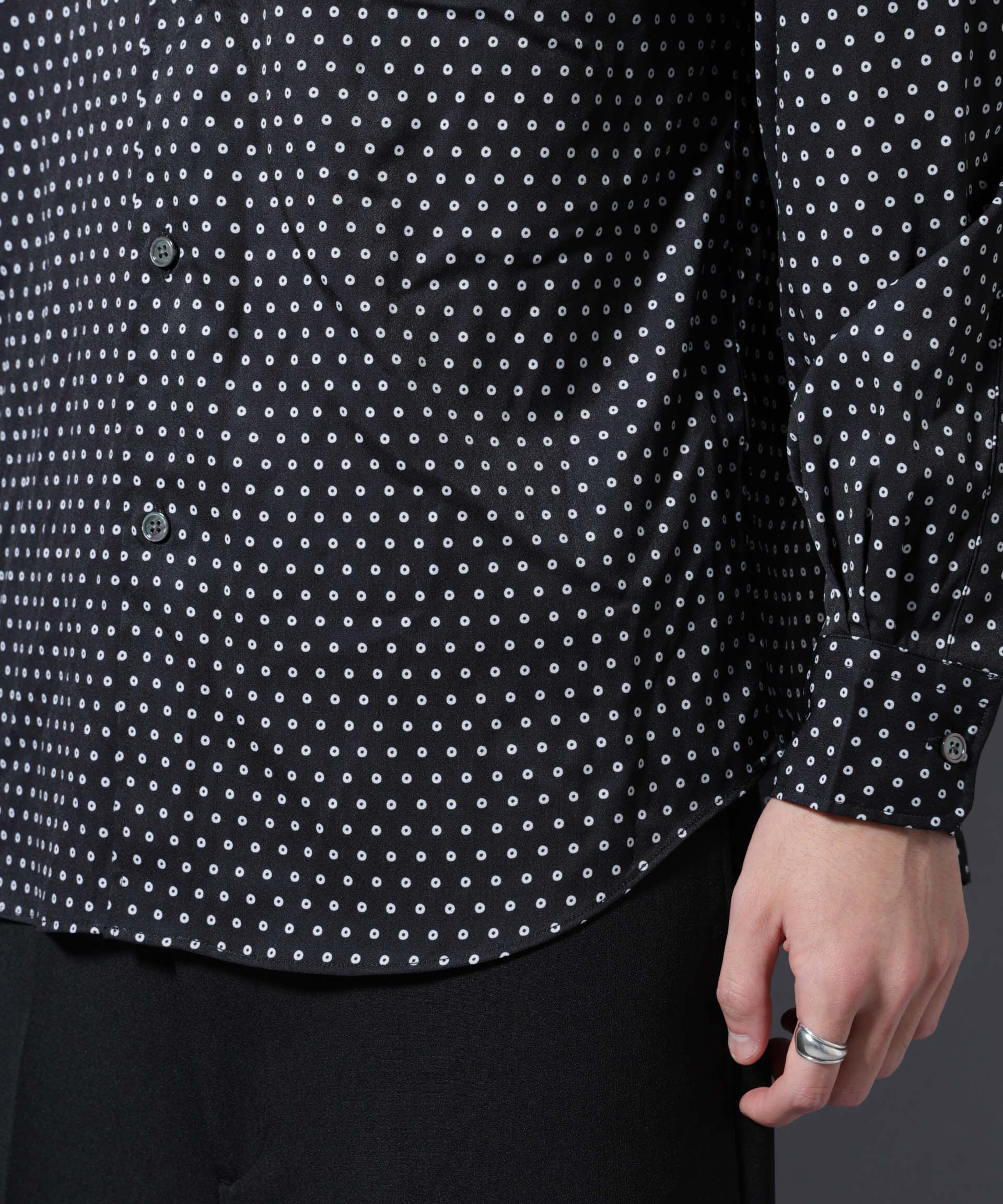 nano･universe「「EDITORIAL PRINT」シルキータッチシャツ」|シャツ・ブラウス|