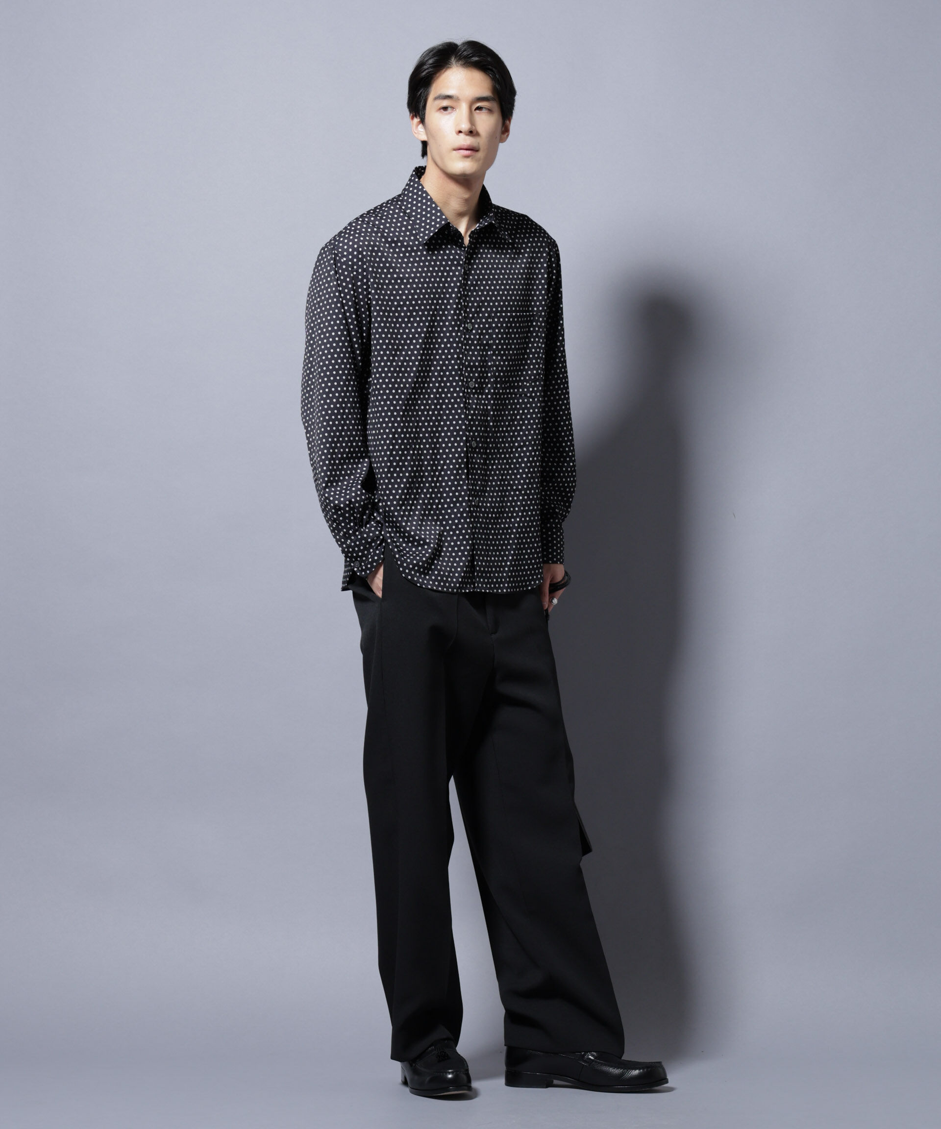 nano･universe「「EDITORIAL PRINT」シルキータッチシャツ」|シャツ・ブラウス|