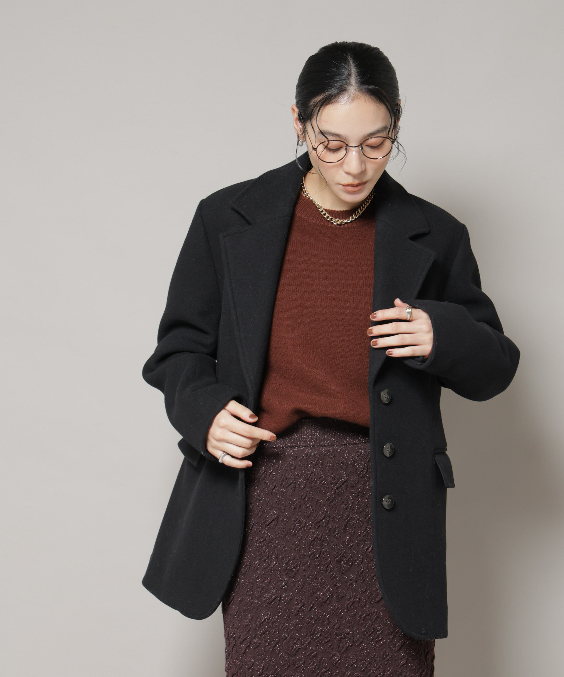 nano･universe「ワイドショルダージャケット」|テーラードジャケット|