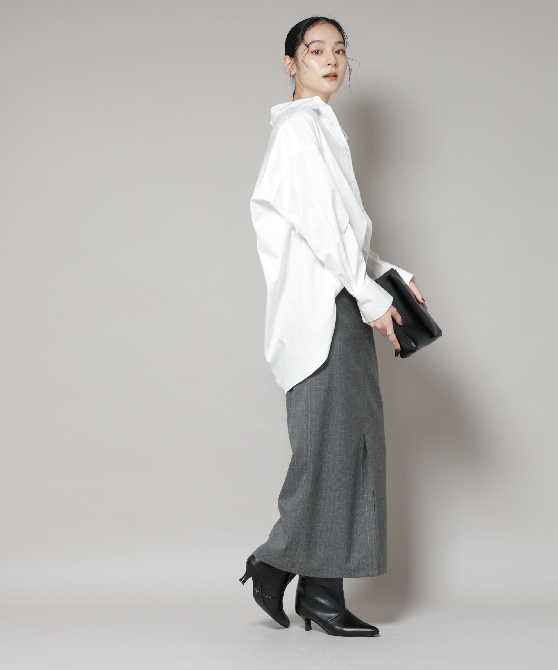 nano･universe「ラメストライプスーチングIラインスカート」|スカート|