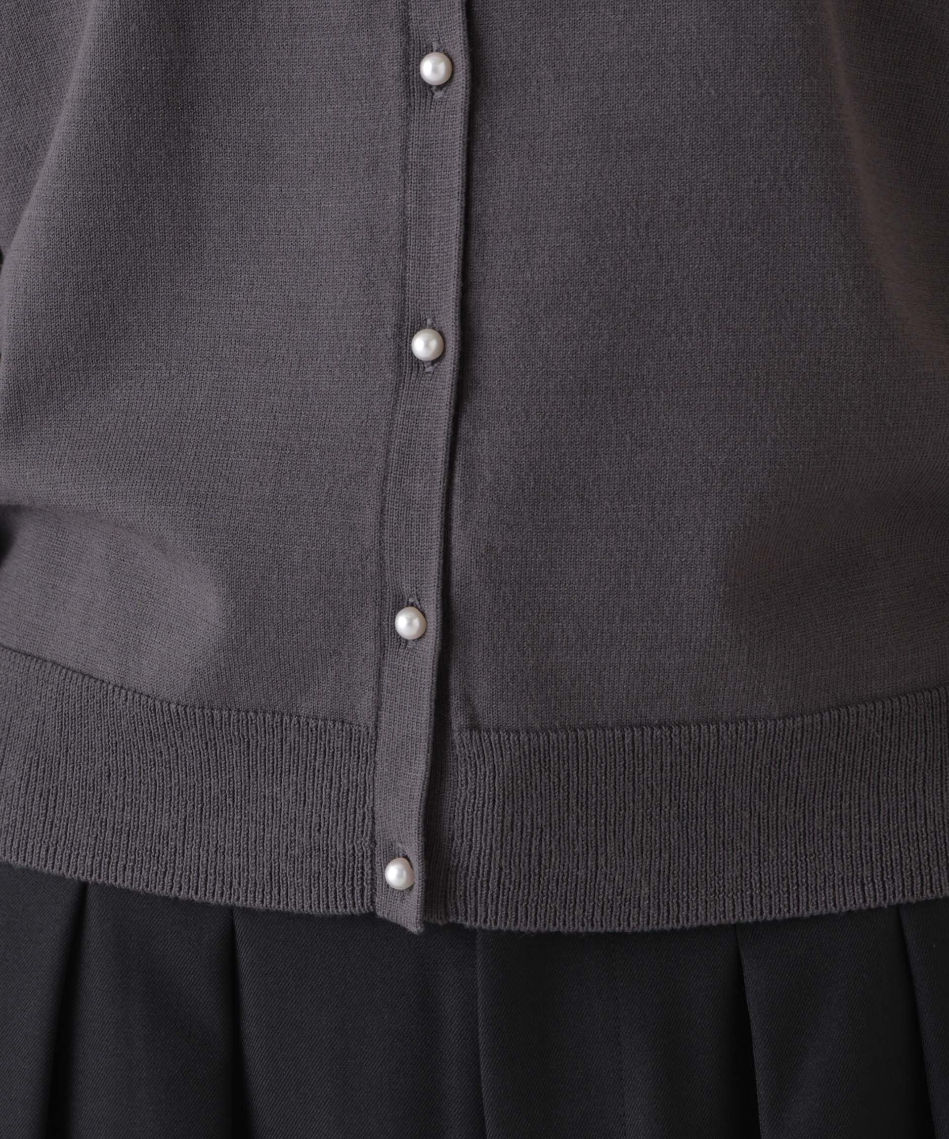 nano･universe「洗濯機洗可バンブーレーヨンニット パールボタンカーディガン」|ニット・セーター|