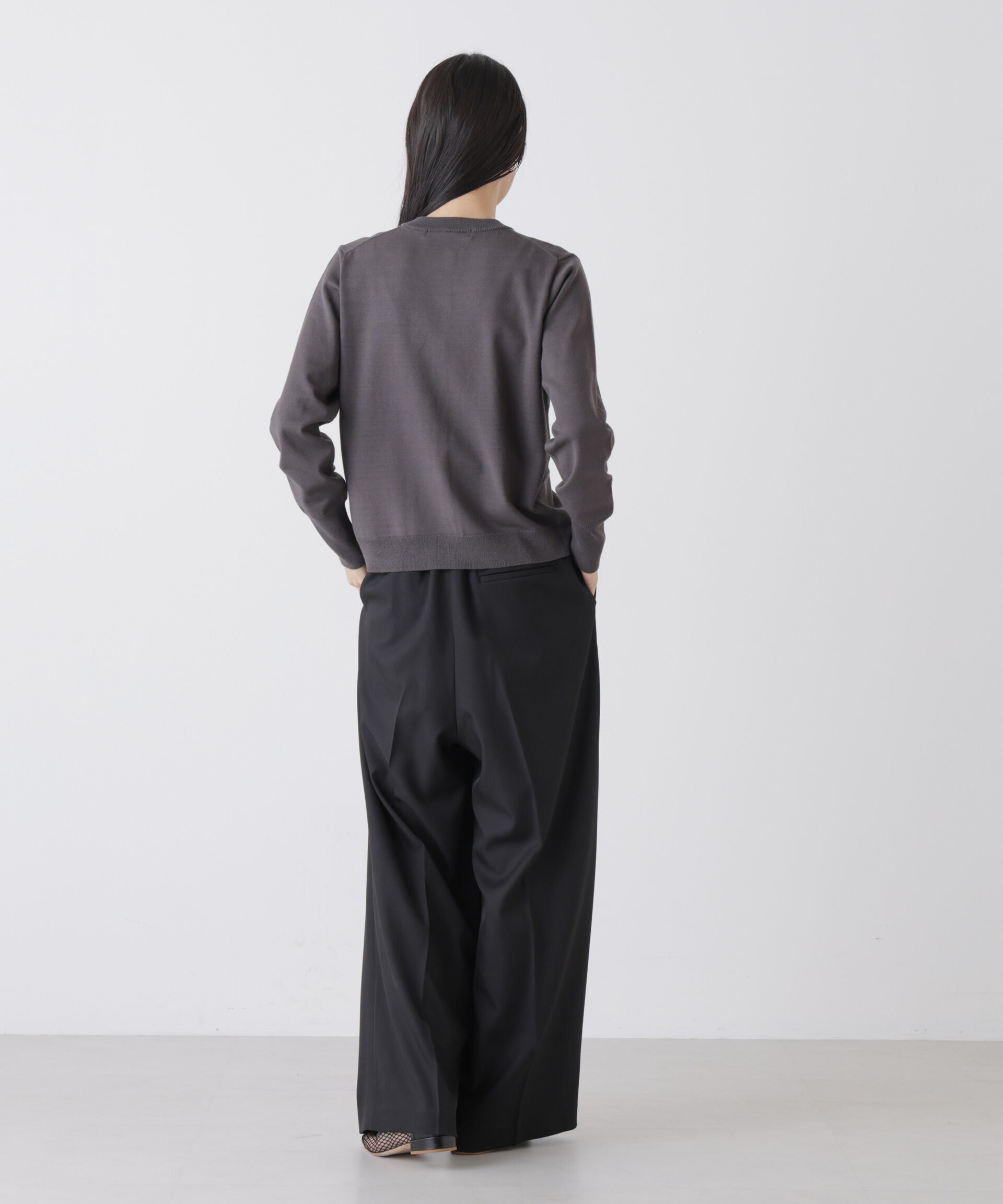 nano･universe「洗濯機洗可バンブーレーヨンニット パールボタンカーディガン」|ニット・セーター|