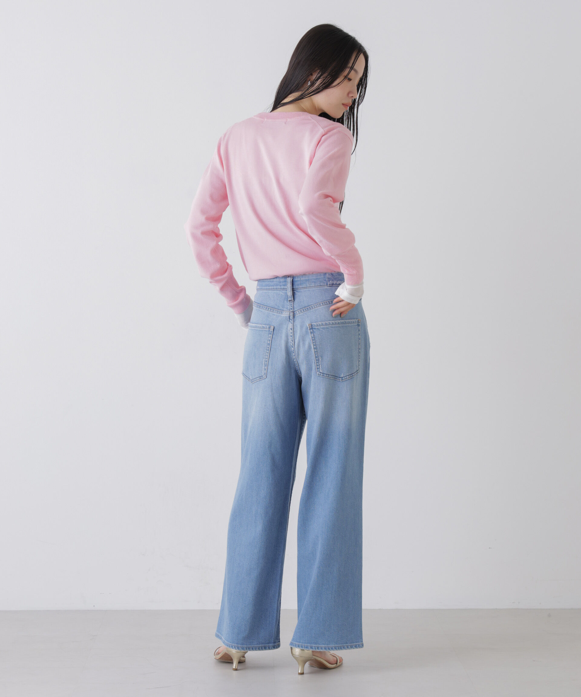 nano･universe「洗濯機洗可バンブーレーヨンニット パールボタンカーディガン」|ニット・セーター|