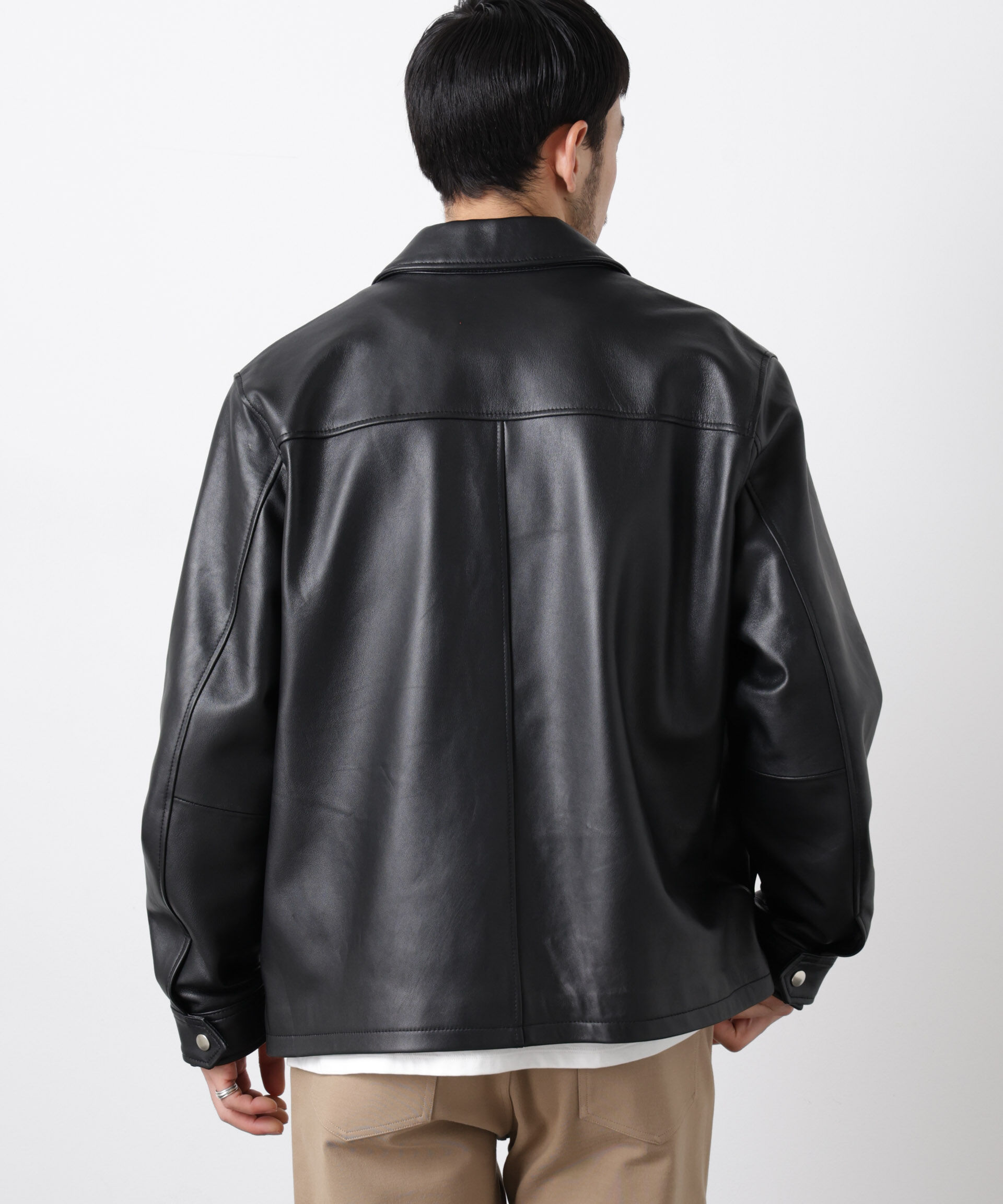 nano･universe「レザーシングルライダースジャケット」|ライダースジャケット|