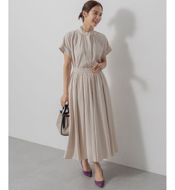 組曲「バウンディングシャーティング バンドカラーフリル ブラウス」|シャツ・ブラウス|