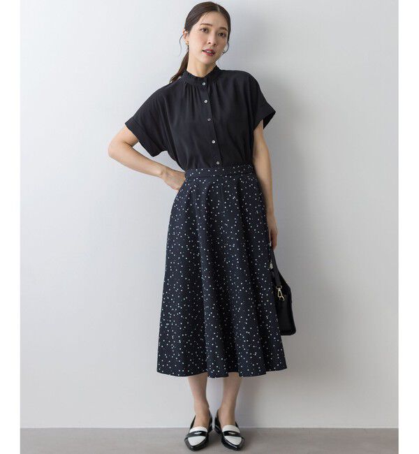 組曲「バウンディングシャーティング バンドカラーフリル ブラウス」|シャツ・ブラウス|