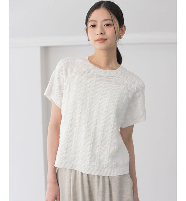 組曲「【WEB限定】バックリボンケーブル ニット」|ニット・セーター|