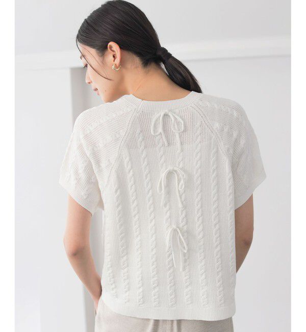 組曲「【WEB限定】バックリボンケーブル ニット」|ニット・セーター|