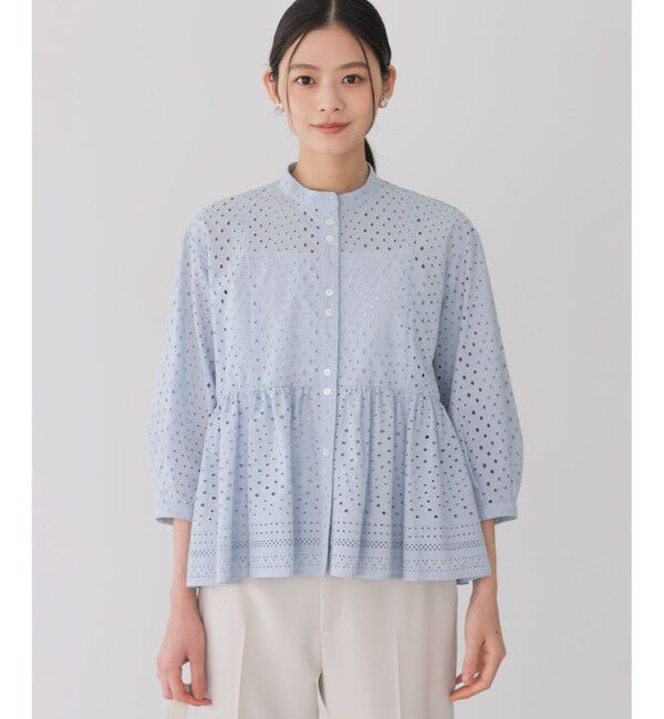 組曲「エンブロイダリーレーススタンドネック ブラウス」|シャツ・ブラウス|