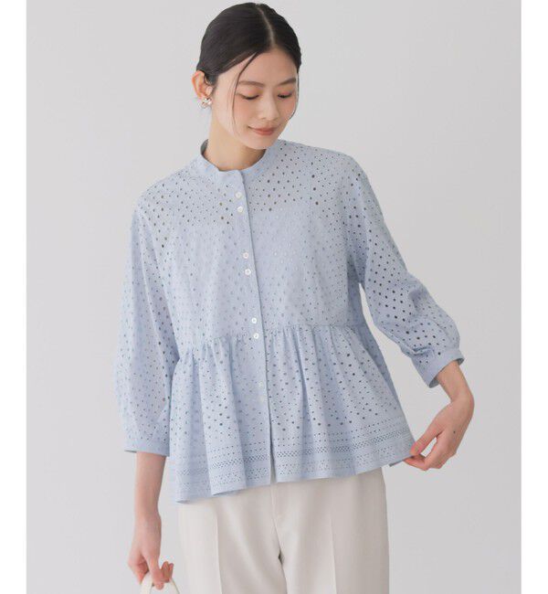 組曲「エンブロイダリーレーススタンドネック ブラウス」|シャツ・ブラウス|