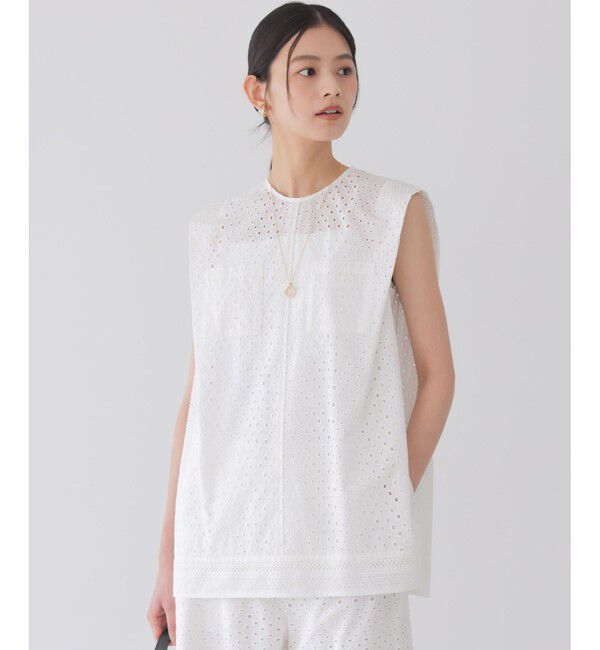 組曲「【WEB限定】エンブロイダリーレースノースリーブ ブラウス」|シャツ・ブラウス|