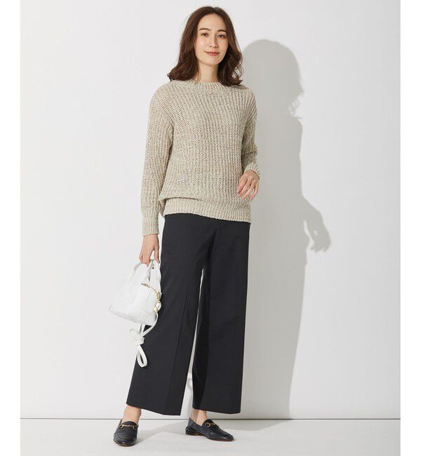 自由区「【洗える】コットンラッセル ボートネックニット」|ニット・セーター|