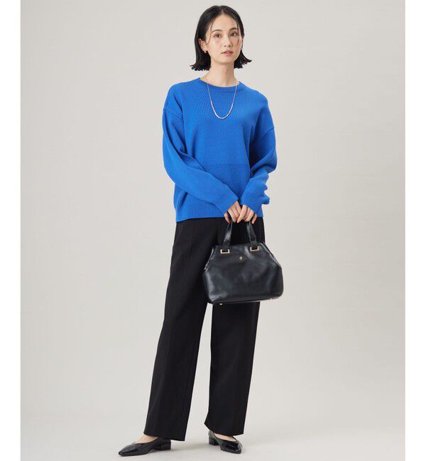 自由区「【洗える】コットンポリミドルゲージ ニット」|ニット・セーター|