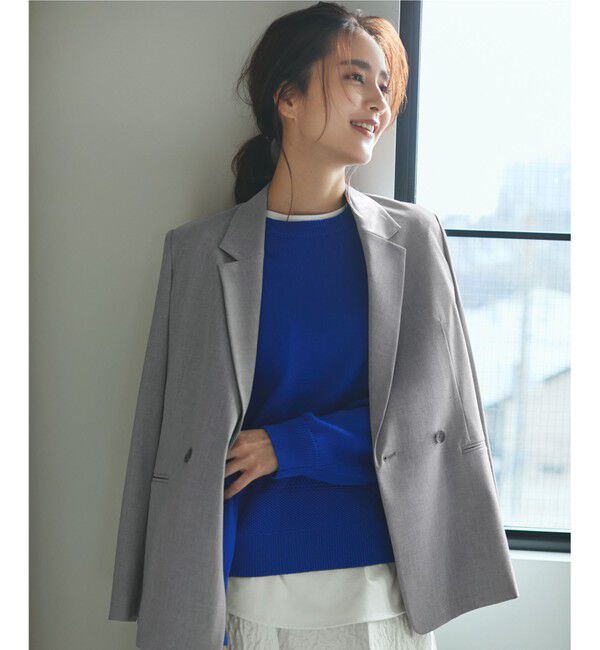 自由区「【洗える】コットンポリミドルゲージ ニット」|ニット・セーター|