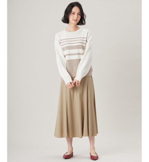 自由区「【洗える】コットンポリミドルゲージ ニット」|ニット・セーター|