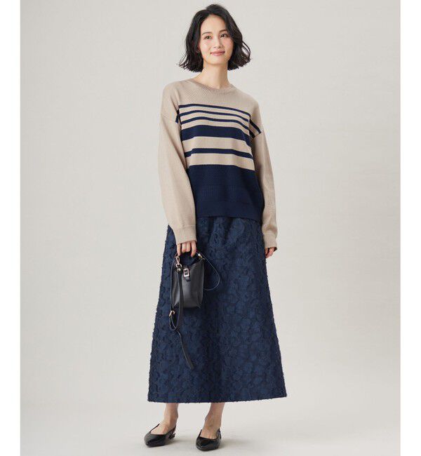 自由区「【洗える】コットンポリミドルゲージ ニット」|ニット・セーター|