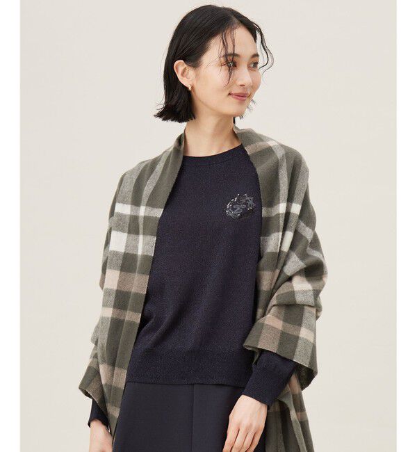 自由区「【カタログ掲載・洗える】エンブレム ニット」|ニット・セーター|ネイビー