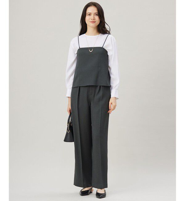 自由区「【ご好評につき新色追加・セットアップ対応】リネンライクシンセティックワイドストレート パンツ」|その他|