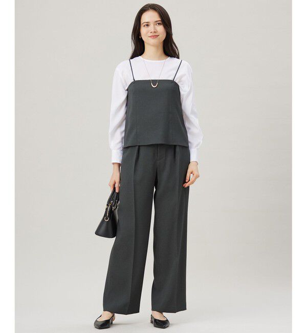 自由区「【ご好評につき新色追加・セットアップ対応】リネンライクシンセティックワイドストレート パンツ」|その他|